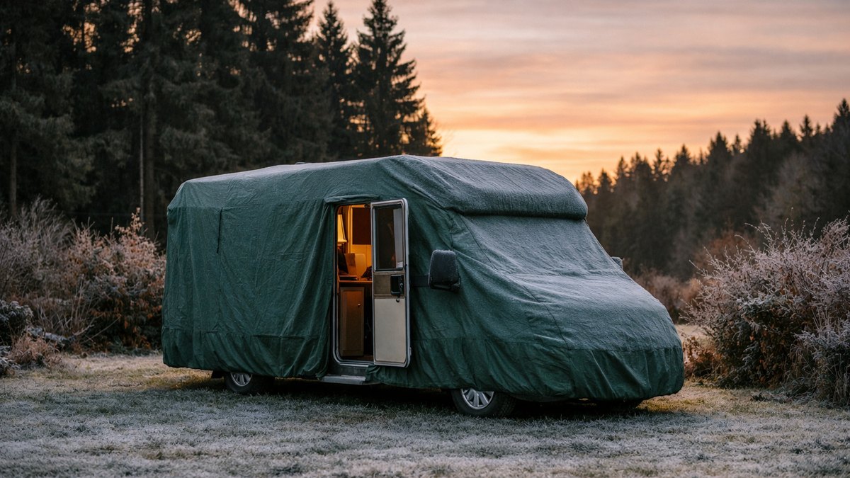 Il bâche son camping-car au fond du jardin dans le Jura pour l'hiver : en mars, la batterie est morte et le chauffe-eau fendu sur toute sa hauteur