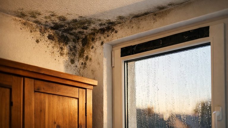 Il bouche les grilles d'aération de ses fenêtres neuves à Rennes : en décembre, des taches noires envahissent les angles de la chambre