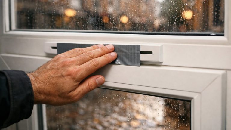 Il colle du ruban adhésif sur les grilles de ses fenêtres neuves à Lille : en novembre, des taches noires envahissent le mur de la chambre