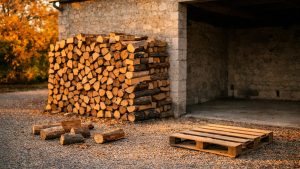 Il commande cinq stères de bois pour l'hiver dans le Cher : le tas livré tient contre un seul mur du garage, et il appelle le vendeur
