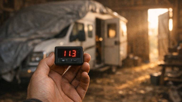 Il coupe tous les circuits de son camping-car avant l'hiver : en mars, la batterie cellule refuse de prendre le moindre ampère