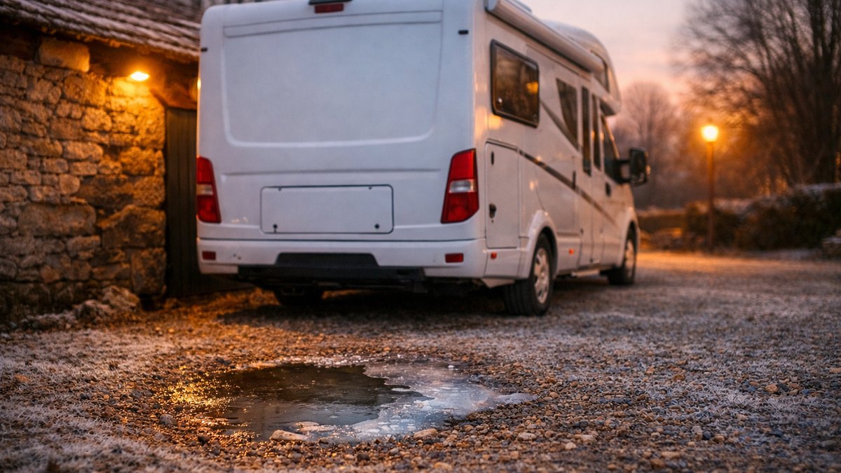 Il découvre une flaque sous son camping-car après la première nuit froide : ce qui coulait ne venait ni du moteur ni du réservoir