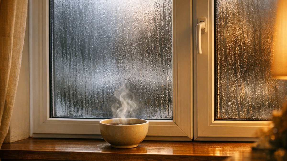 Il fait poser des fenêtres neuves dans sa maison de campagne : chaque matin, la buée couvre les vitres côté jardin, pas côté salon