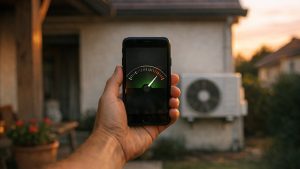Il fait poser sa pompe à chaleur contre le mur mitoyen : en juillet, le voisin sonne avec un sonomètre ouvert sur son téléphone