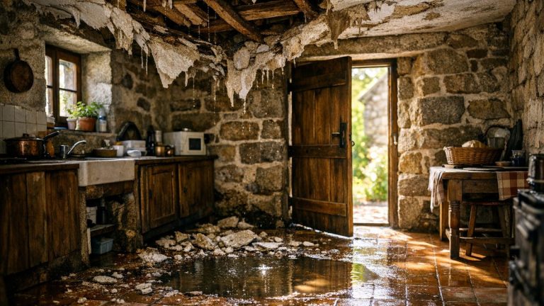 Il ferme la maison de famille du Finistère chaque hiver depuis vingt ans : au printemps, l'assureur refuse de payer le plafond effondré