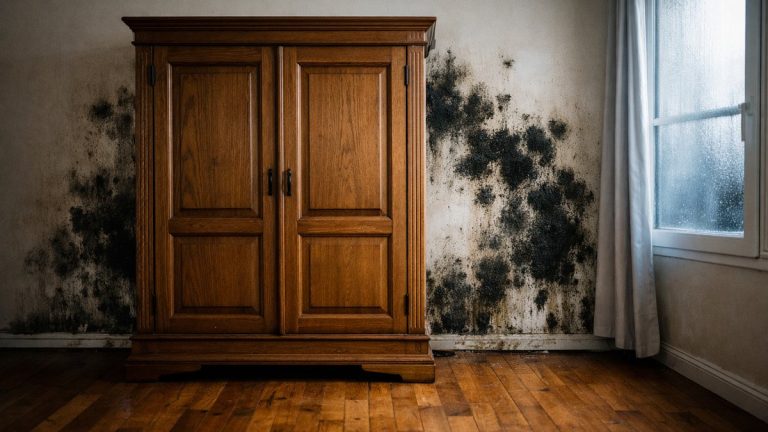 Il ferme le radiateur de la chambre d'amis pour alléger sa facture : en janvier, des taches noires couvrent le mur derrière l'armoire