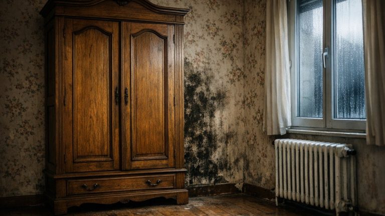 Il ferme les radiateurs des deux chambres d'amis pour économiser l'hiver : en février, le papier peint noircit derrière les armoires et la facture bouge à peine