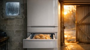 Il installe son réfrigérateur neuf dans le garage pour gagner de la place : en janvier, ses surgelés ramollissent alors que le frigo reste froid