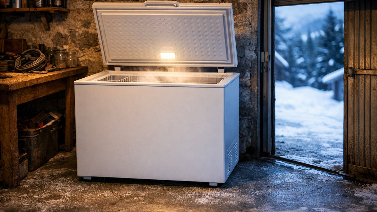 Il installe un congélateur coffre neuf dans son garage de Haute-Savoie : en janvier, ses gratins et ses pots de myrtilles commencent à ramollir