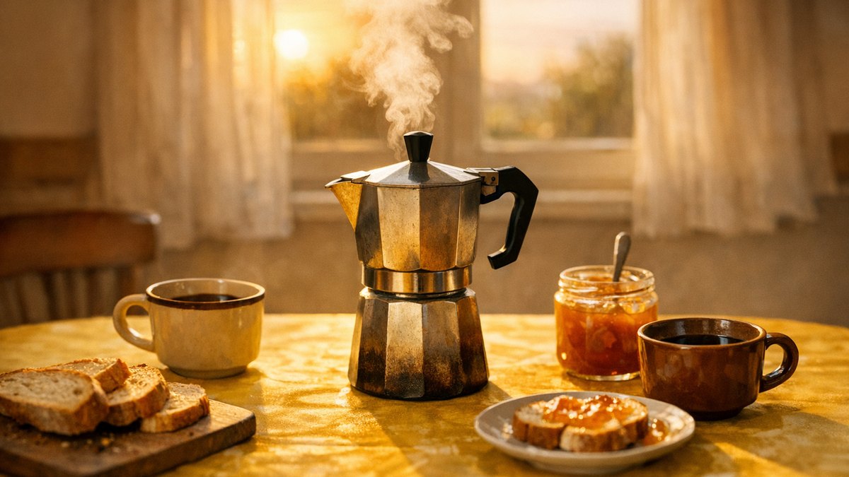 Il prend sa retraite en septembre et prépare chaque matin le café de sa femme : mi-octobre, elle lui avoue qu'elle étouffe dès huit heures