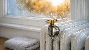 Il purge tous ses radiateurs un dimanche d'octobre à Besançon : le soir, celui de la chambre du haut est plus froid qu'avant