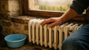 Il rallume son chauffage près de Reims à la mi-octobre : les radiateurs du rez-de-chaussée restent froids en bas malgré deux purges chacun