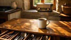 Il range sa sacoche après quarante ans d'atelier en septembre : un mois plus tard, le couple se dispute pour une tasse posée sur la table