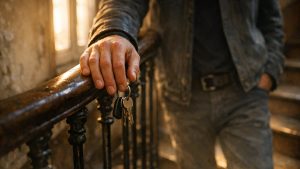 Il remonte chaque matin l'escalier pour vérifier sa porte d'entrée : un mardi, il fait demi-tour à mi-chemin du bureau, sa clé à la main