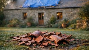 Il retrouve une dizaine de tuiles dans son jardin près de Quimper : l'assureur lui demande d'abord à quelle vitesse soufflait le vent