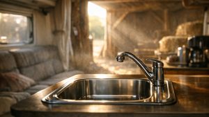 Il vide ses réservoirs avec soin chaque automne près de Grenoble : au printemps, le robinet d'eau chaude de son camping-car reste sec