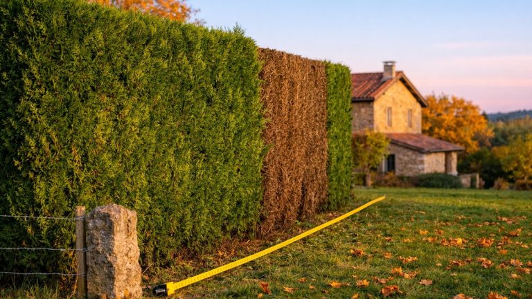 Ils achètent une maison près de Mâcon bordée de thuyas : le voisin exige qu'ils coupent un mètre de haie avant l'hiver