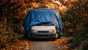 Ils bâchent leur camping-car au fond du jardin près de Clermont-Ferrand : en avril, la cellule sent le moisi et un raccord a éclaté sous l'évier