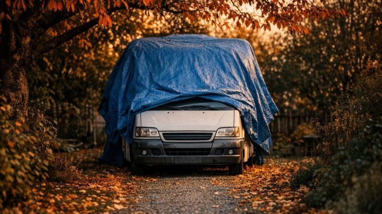 Ils bâchent leur camping-car au fond du jardin près de Clermont-Ferrand : en avril, la cellule sent le moisi et un raccord a éclaté sous l'évier