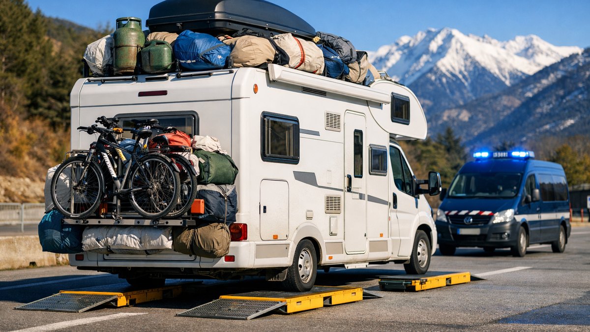 Ils chargent leur camping-car pour un hiver entier en Espagne : avant la frontière, la balance des gendarmes affiche 340 kilos de trop
