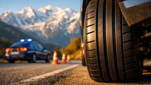Ils montent à Chamonix pour un week-end de novembre en pneus été : au pied de la vallée, le gendarme sort son carnet sur une route sèche