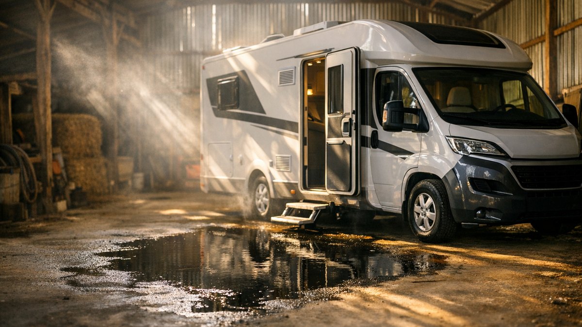 Ils rangent leur camping-car sous un hangar du Jura fin octobre : au printemps, une flaque tiède attend sous le chauffe-eau, et la cuve est fendue