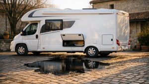 Ils vident leur camping-car avant l'hiver près de Clermont, comme chaque année : en mars, une flaque tiède s'étale sous le chauffe-eau