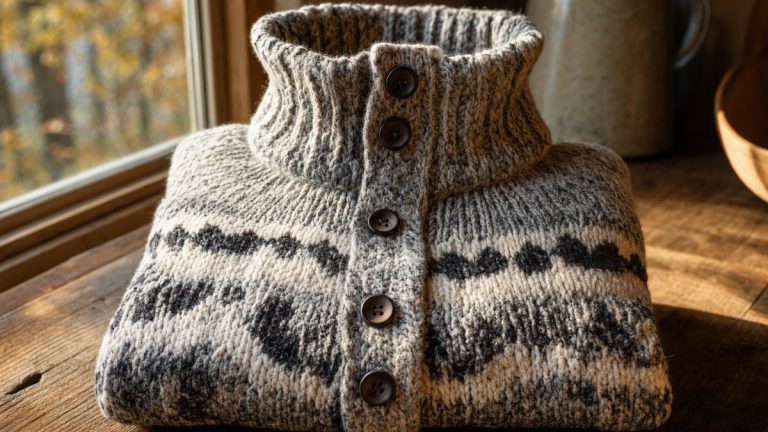 Le cardigan 100% laine à col montant d'UNIQLO coûte 49,90 euros et obtient 4,6 sur 5 avec 46 avis