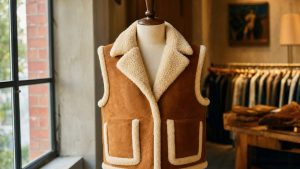 Le gilet sans manches en peau lainée des années 70 revient sur deux podiums de Milan pour le printemps-été 2027