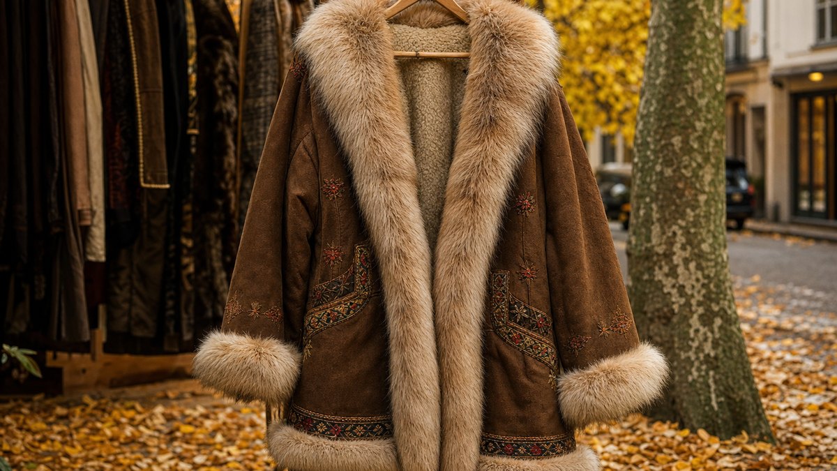 Le manteau afghan, pièce des sixties portée par John Lennon, revient en force cet automne dans les rues scandinaves