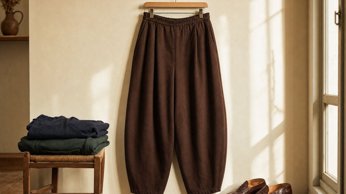 Le pantalon barrel UNIQLO à 39,90 euros, disponible du XXS au XXL, devient la pièce mode confort de l'automne après 50 ans