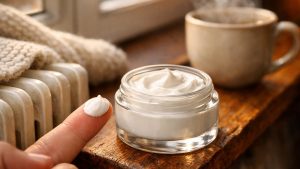 Peau qui tiraille au retour du chauffage : comment passer à une crème plus riche en 2 semaines sans faire de boutons