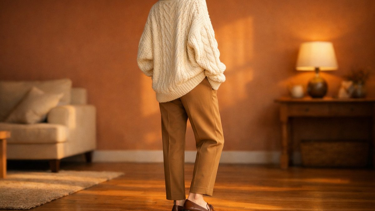 Pull oversize et silhouette engloutie : 5 façons de le porter avec un pantalon droit quand on fait moins de 1,60 mètre