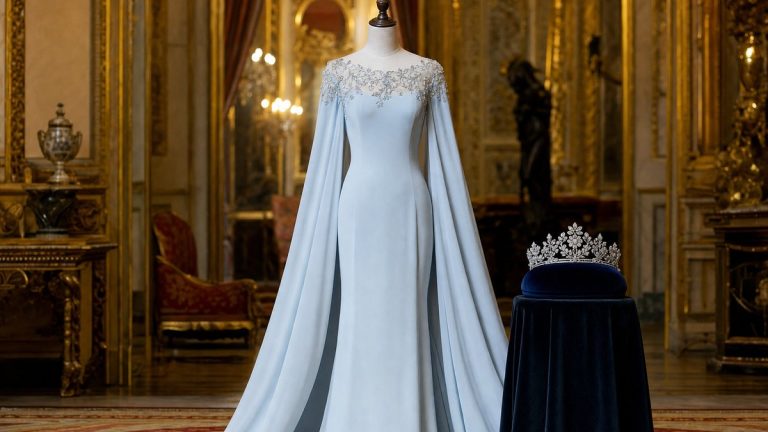 Robe bleu ciel à 5 700 euros et tiara de 1962 : Letizia d'Espagne impose son style au Palacio Real de Madrid