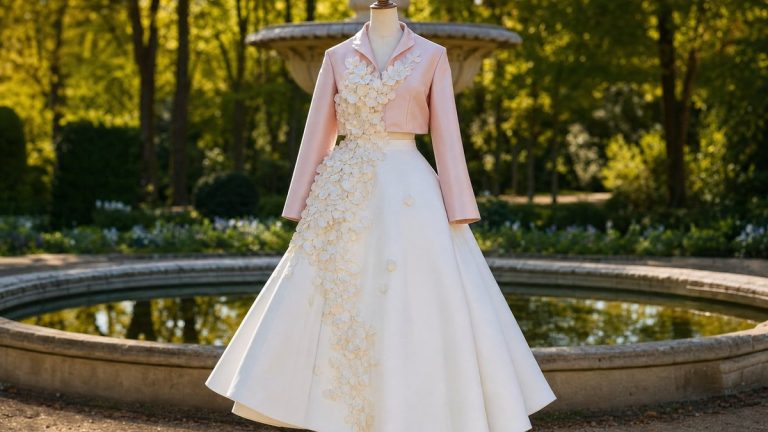 Rosalía porte la silhouette numéro 4 du défilé Dior aux Tuileries quelques heures seulement après la présentation des 65 looks