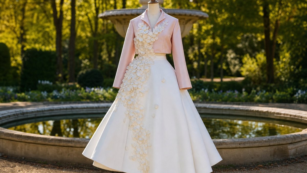 Rosalía porte la silhouette numéro 4 du défilé Dior aux Tuileries quelques heures seulement après la présentation des 65 looks