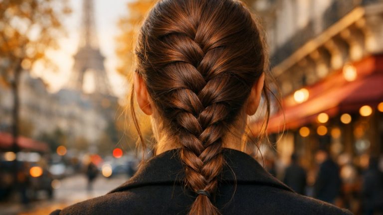Trois brins tressés au ras du crâne : la french braid revient cet automne, des rues de Paris aux défilés de Milan