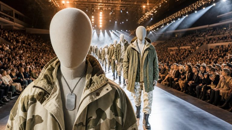 Un dog tag gravé Anti War Global Economics : comment A$AP Rocky a transformé l'Accor Arena en défilé AWGE le 30 septembre