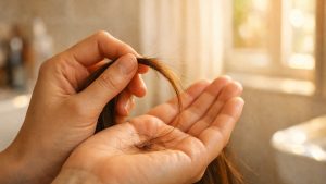 Une mèche de 10 cheveux pincée entre deux doigts : le test simple du Dr Kierzek pour repérer une chute de cheveux anormale