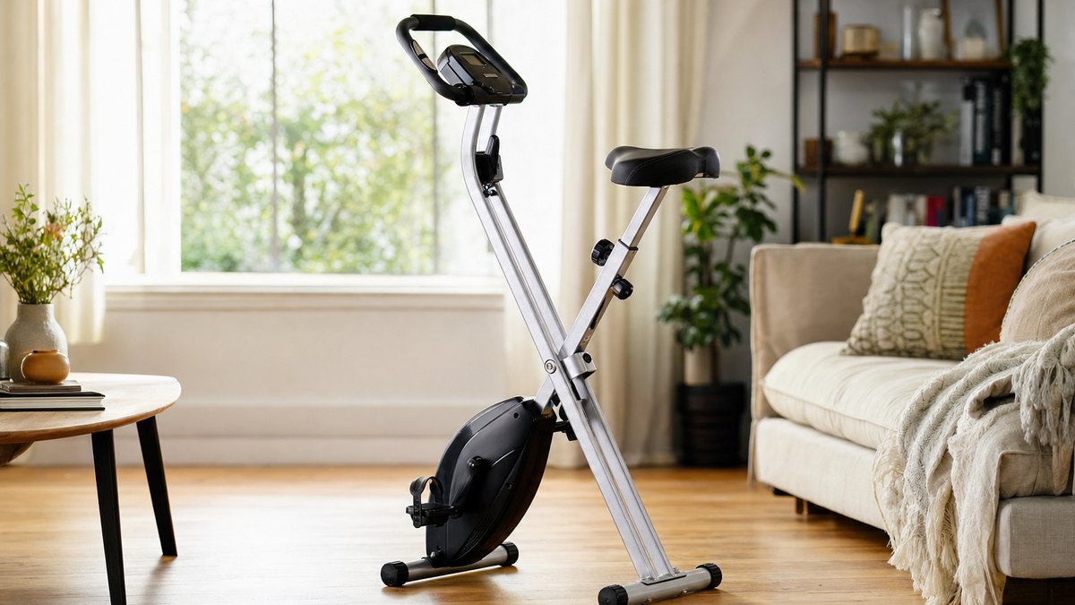 Vélo d'appartement pliable à 129,99 euros sur Amazon : 8 niveaux de résistance et rangement sous le lit à la maison